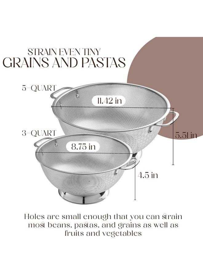 Bellemain Micro-perforated Stainless Steel Colander-Dishwasher Safe (3 QT and 5 QT) - Image 2