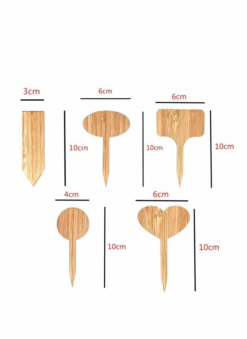 Plant Label Set 50PCS Wooden Bamboo Labels 3pcs Garden Kit Tools for Herb Outdoor Indoor Seed Potted Herbs Flowers Vegetables