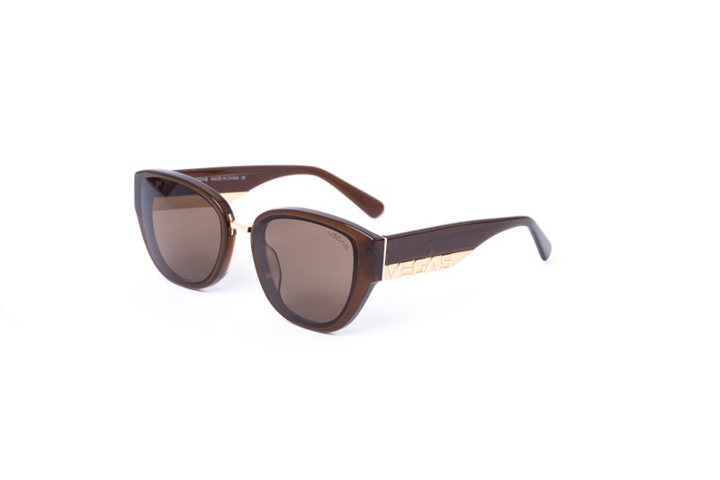 VEGAS Full Rim Cat Eye Women saddle Brown  Sunglasses V6002 C3 - Image 4