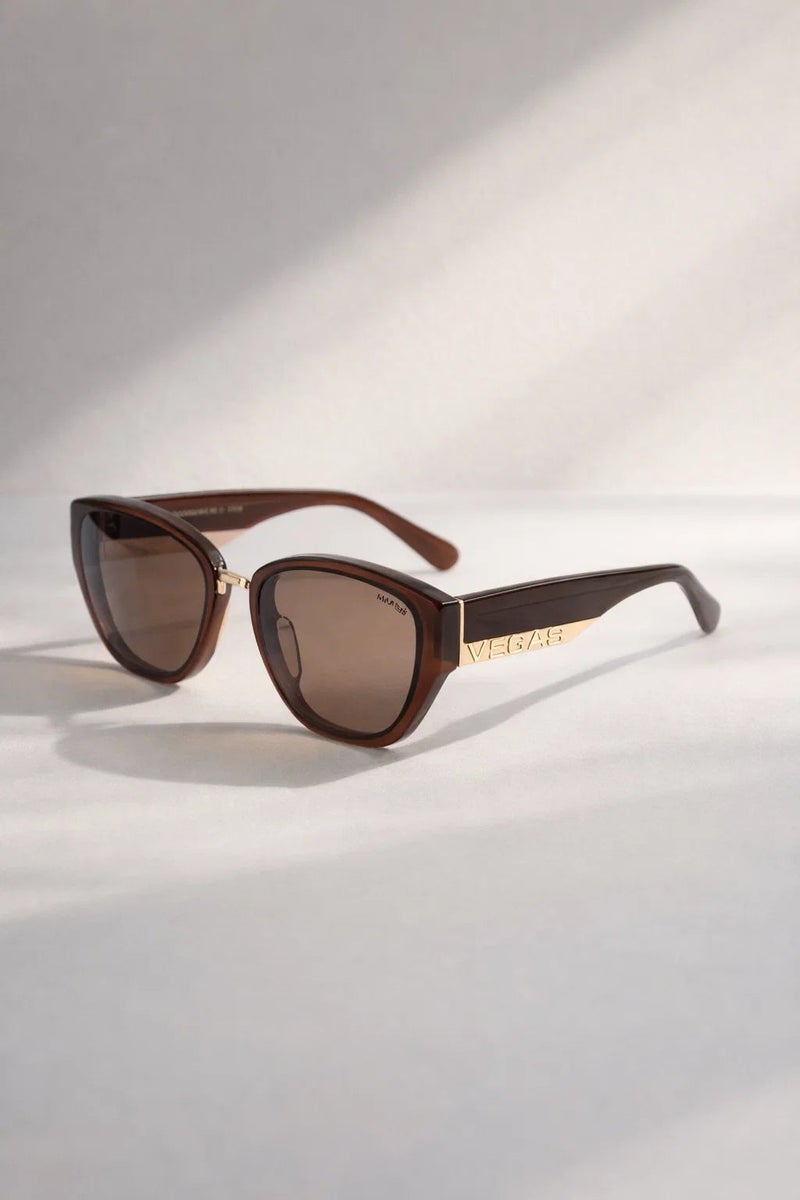 VEGAS Full Rim Cat Eye Women saddle Brown  Sunglasses V6002 C3 - Image 2