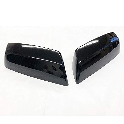 S SIZVER Ultra Finish Glossy-Black Series 2pcs Top Half Mirror Covers Compatible with 2014-2019 Chevrolet Silverado+GMC Siera 1500+2500+3500 Non-Towing Mirror Model - Image 1
