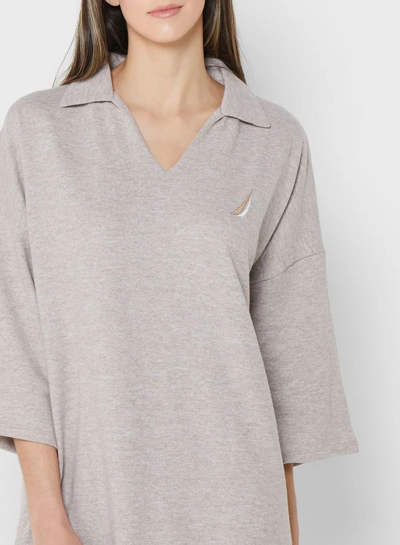 NAUTICA Polo Neck Knitted Night Dress