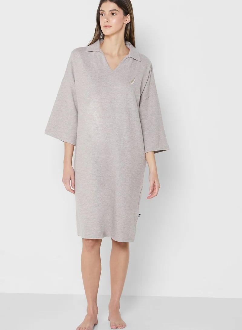 NAUTICA Polo Neck Knitted Night Dress