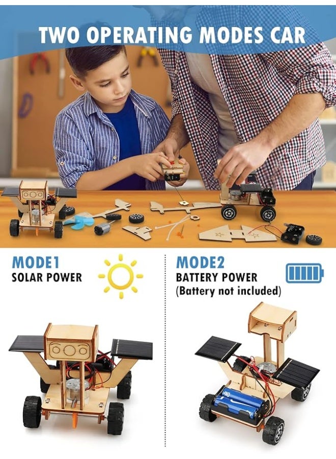 Poraxy STEM Model Car Kits Toys for Boys Age 812 5 in 1 Kids Wood Building Kit 810 3D Wooden Puzzles Educational Science Crafts Kits Birthday Gifts for 8 9 10 11 12 13 14 Years Old Boys - Image 1