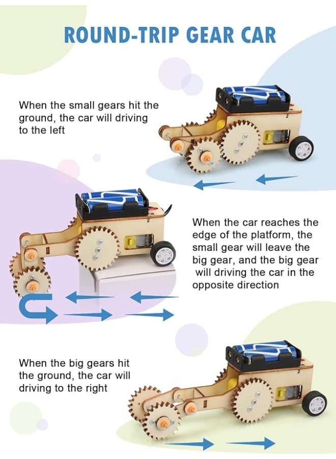 Poraxy STEM Model Car Kits Toys for Boys Age 812 5 in 1 Kids Wood Building Kit 810 3D Wooden Puzzles Educational Science Crafts Kits Birthday Gifts for 8 9 10 11 12 13 14 Years Old Boys - Image 2