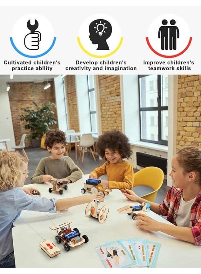 Poraxy STEM Model Car Kits Toys for Boys Age 812 5 in 1 Kids Wood Building Kit 810 3D Wooden Puzzles Educational Science Crafts Kits Birthday Gifts for 8 9 10 11 12 13 14 Years Old Boys - Image 5