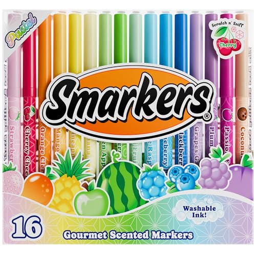 Scentco Pastel Smarkers - Washable Patented Gourmet Scented Pastel Markers, Assorted Colors, Standard Point Felt Tip, 16 Count - Image 2