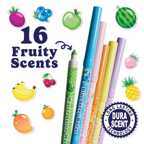 Scentco Pastel Smarkers - Washable Patented Gourmet Scented Pastel Markers, Assorted Colors, Standard Point Felt Tip, 16 Count - Image 4