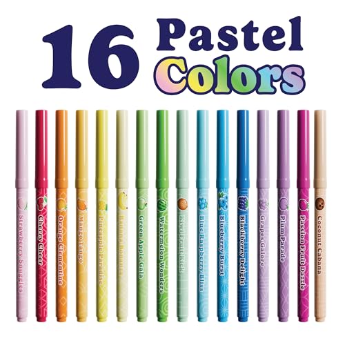 Scentco Pastel Smarkers - Washable Patented Gourmet Scented Pastel Markers, Assorted Colors, Standard Point Felt Tip, 16 Count - Image 5