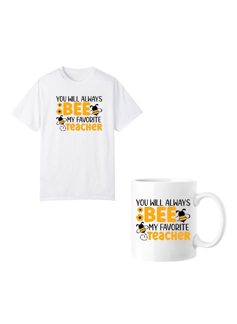 PRINTSHOP4ME - Teachers Day T-Shirt And Ceramic Coffee Mug Combo–Thoughtful Gift Set For Teachers–Ideal For Women Educators–Appreciation Gift For Teacher’s Day,End Of Year Or Back To School - Image 1