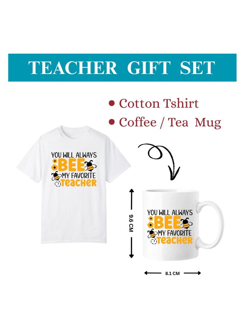 PRINTSHOP4ME - Teachers Day T-Shirt And Ceramic Coffee Mug Combo–Thoughtful Gift Set For Teachers–Ideal For Women Educators–Appreciation Gift For Teacher’s Day,End Of Year Or Back To School - Image 1