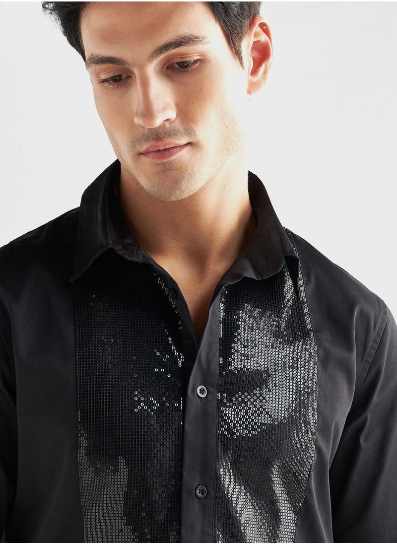 FAV Embroidered Regular Fit Shirt  - Image 3