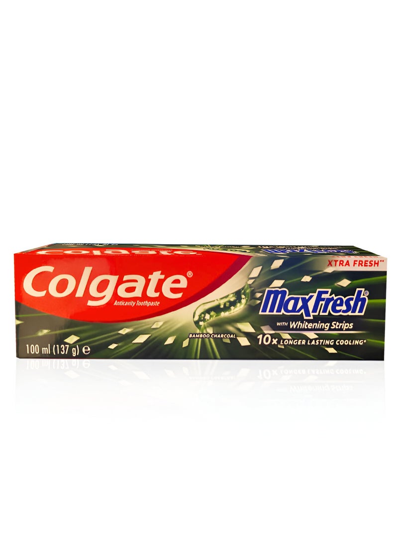 Colgate - Max Fresh with Whitening Strips and Bamboo Charcoal Toothpaste 100 ml - Image 1