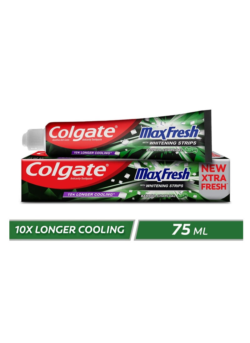 Colgate - Max Fresh with Whitening Strips and Bamboo Charcoal Toothpaste 100 ml - Image 1