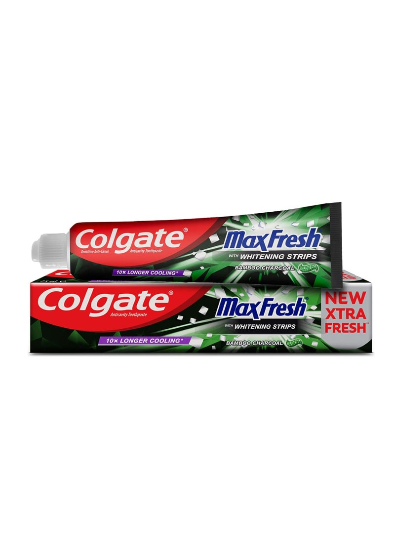 Colgate - Max Fresh with Whitening Strips and Bamboo Charcoal Toothpaste 100 ml - Image 1