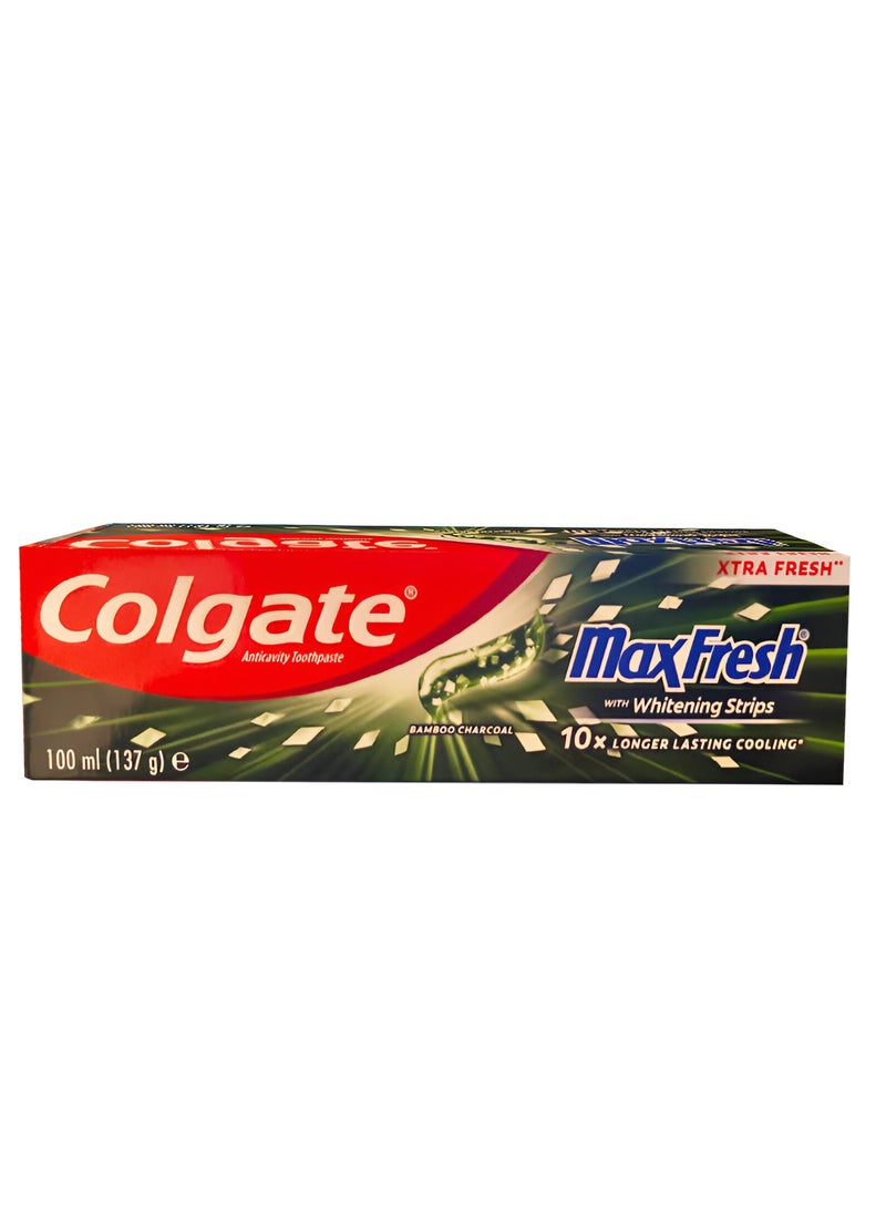 Colgate - Max Fresh with Whitening Strips and Bamboo Charcoal Toothpaste 100 ml - Image 1