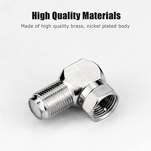 RFAdapter Rght Angle Coax, 10 Pack F Type Male to Female Coaxial Cable Connector, 90 Degree Adapter for Wall Mounted TV, Modem, Wall Plate, Satellite Receiver - Image 2