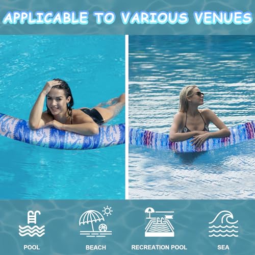 Brmoka Inflatable Swimming Pool Noodle 2 Pack Soft Fabric Quick Drying Covered Large Pool Floats Noodles Premium Buoyancy Swim PoolFloats with Portable Storage Bag for Pool Party Toy MarineAnimals - Image 3