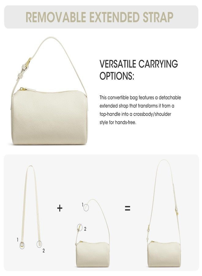Kattee Leather Crossbody Bags for Women, Crossbody Purses for Women, Small Hobo Bags with Adjustable Strap, Beige - Image 5