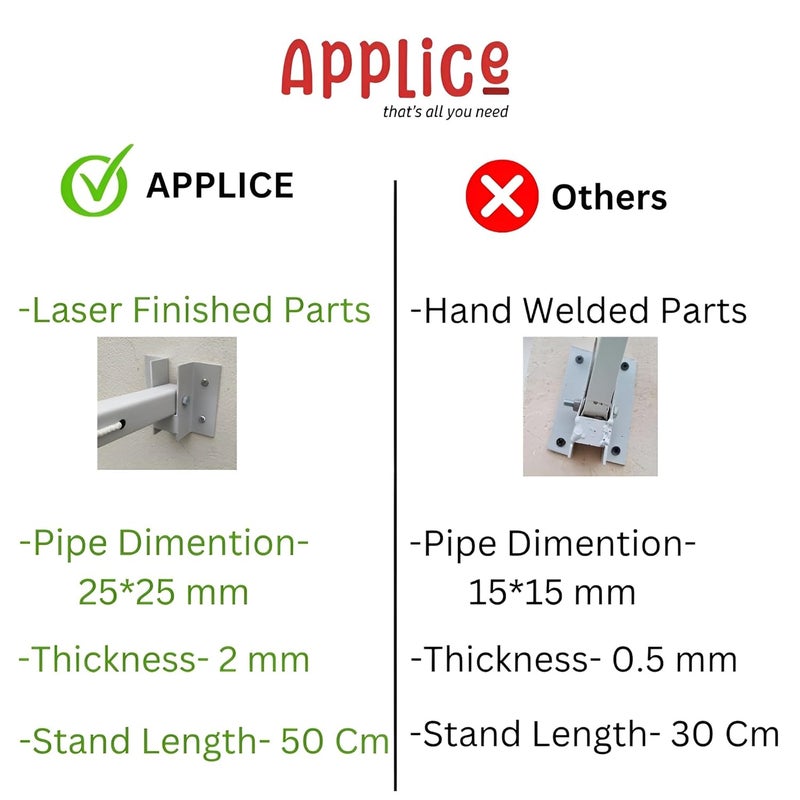 APPLICE Laser Finished Wall Mounted Heavy Duty 5 Layer Foldable Cloth Drying Stand Wall Mount Cloth Drying Stand Cloth Stand Stand for Clothes - Image 5