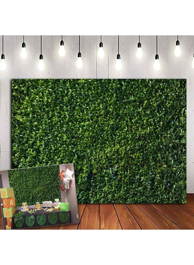 HQM 7x5FT Nature Spring 3D Green Leaves Theme Photo Background Wedding Birthday Party Newborn Baby Shower Photography Backdrops Zoo Decor Shoot Props Bannner - Image 1