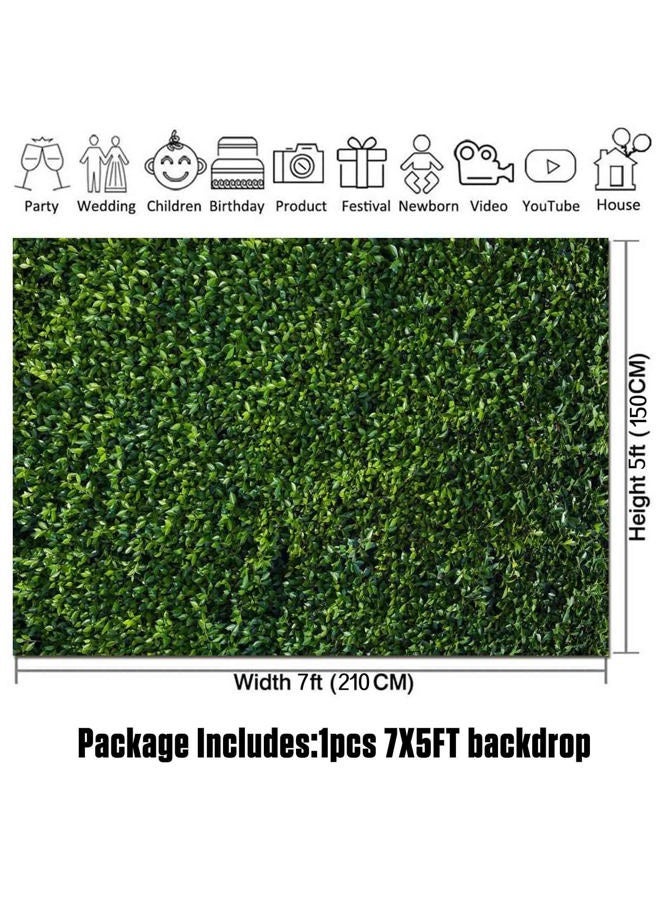 HQM 7x5FT Nature Spring 3D Green Leaves Theme Photo Background Wedding Birthday Party Newborn Baby Shower Photography Backdrops Zoo Decor Shoot Props Bannner - Image 5