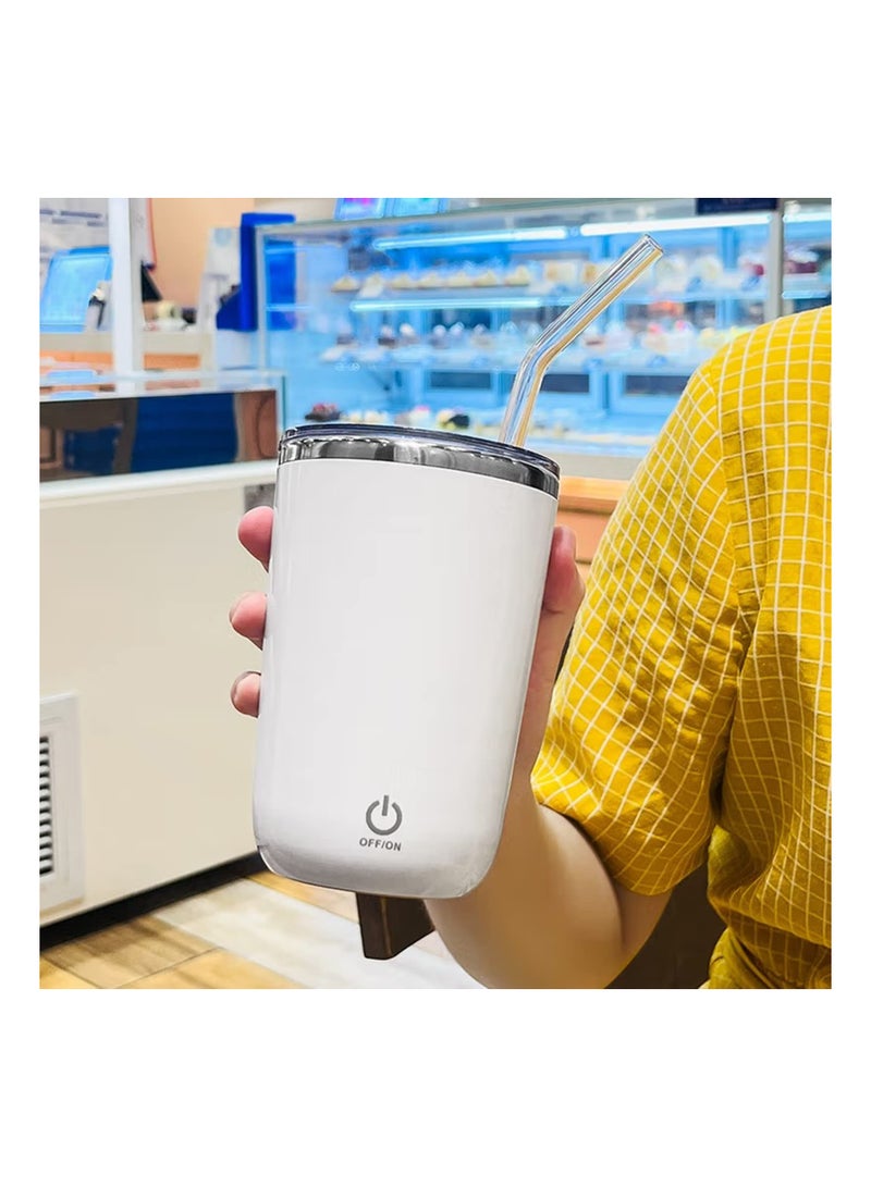 Self-Stirring Electric Mug, Rechargeable Magnetic Mixing Cup for Coffee, Milk, and Cocoa - Automatic Rotating Stirring Mug for Home, Office, and Travel (White) - Image 5