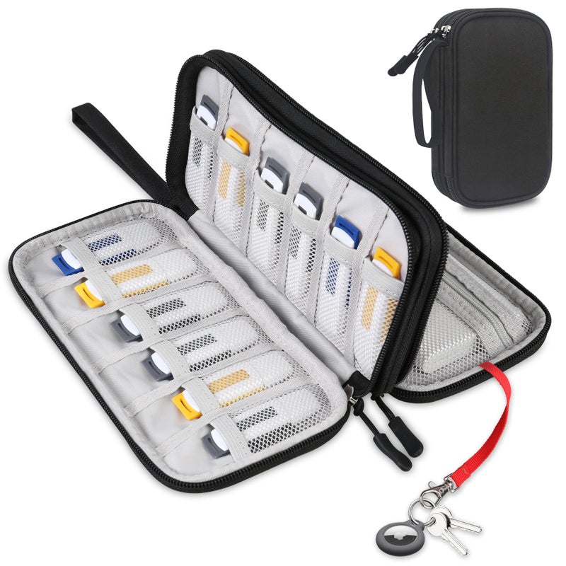 Lacdo USB Flash Drive Case Thumb Drive Holder Case Organizer Portable Electronic Accessories Storage Bag for SanDiskSamDataSamsung USB Flash Drives Jump Drive Memory Stick Cable Medium SizeBlack - Image 2