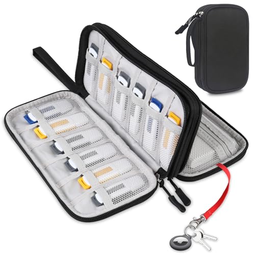 Lacdo USB Flash Drive Case Thumb Drive Holder Case Organizer Portable Electronic Accessories Storage Bag for SanDiskSamDataSamsung USB Flash Drives Jump Drive Memory Stick Cable Medium SizeBlack - Image 1