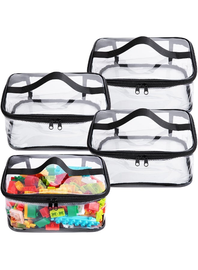 كوفوز 4 حزمة واضحة أكياس تخزين لعبة PVC ، مقاومة للماء ، تصميم سحاب مزدوج ، شفاف ، 9.4 × 6.7 × 4.3 بوصة ، مناسبة للألعاب ، السفر ، الملحقات - Image 1