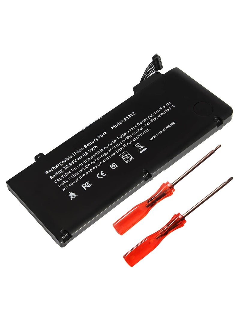 Generic Replacement Laptop Battery A1278 A1322 for MacBook Pro 13-inch A1322 A1278 Mid 2009 Mid 2010 Early 2011 Late 2012 10.95V 63.5Wh 6-Cell  - Image 1