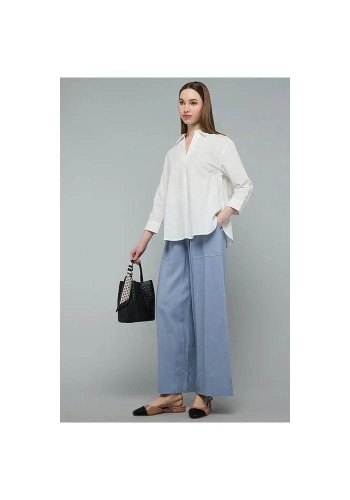 R&b Solid Wide Leg Trousers with Drawstring Waist