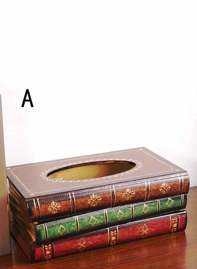 حامل مناديل كلاسيكي مزخرف على شكل كتاب متعدد الألوان - Image 3