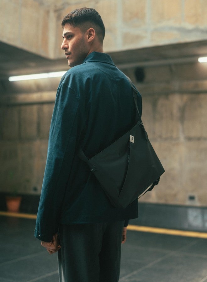 DailyObjects Joules Crossbody Bag For Girls, Men and Women| | One Spacious Main Zippered Compartment and Two Deep Slip Pockets | Detachable Strap - Dark Grey - Image 2