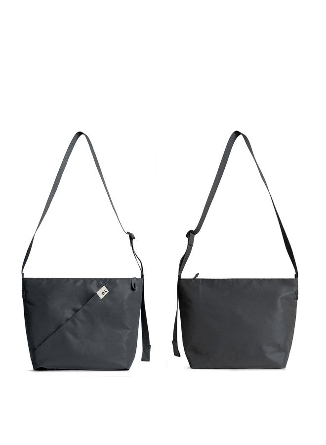 DailyObjects Joules Crossbody Bag For Girls, Men and Women| | One Spacious Main Zippered Compartment and Two Deep Slip Pockets | Detachable Strap - Dark Grey - Image 5