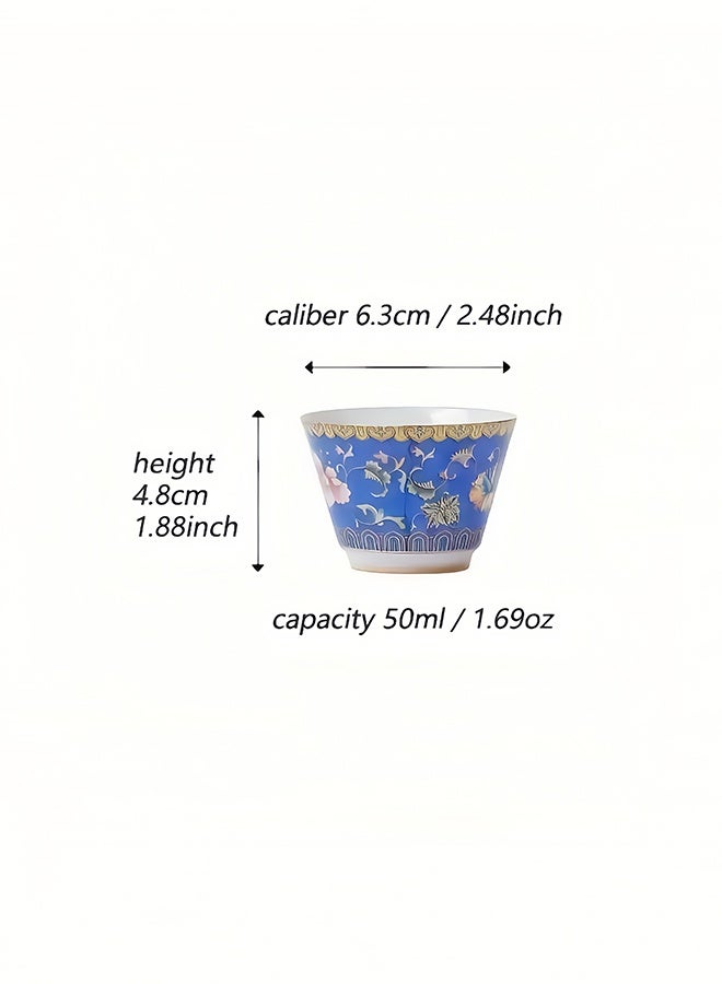 Peachjoy Tea Cups Enamel Color 6 Cups 6 Colors Gift Box Chinese Style Classical Tea Cup Exquisite Holiday Gift  - Image 3