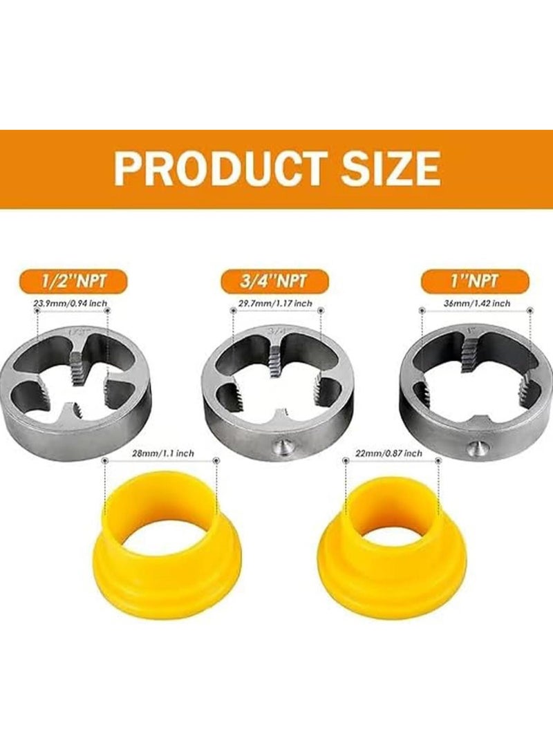 GGOOT Electric Drill Modified Water Pipe Threader，Pipe Threader Kit,Pvc Pipe Threader, Pipe Threading Tool High Performance Hardware Tools,Reusable Plastic Pipe Round Die, With 3 Dies,1/2", 3/4", 1", Inch - Image 2