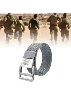 Thoraya Nylon Work Belt Adjustable Tightly Woven Utility Belt with Alloy Double Loop Buckle for Outdoor Grey  - Image 5