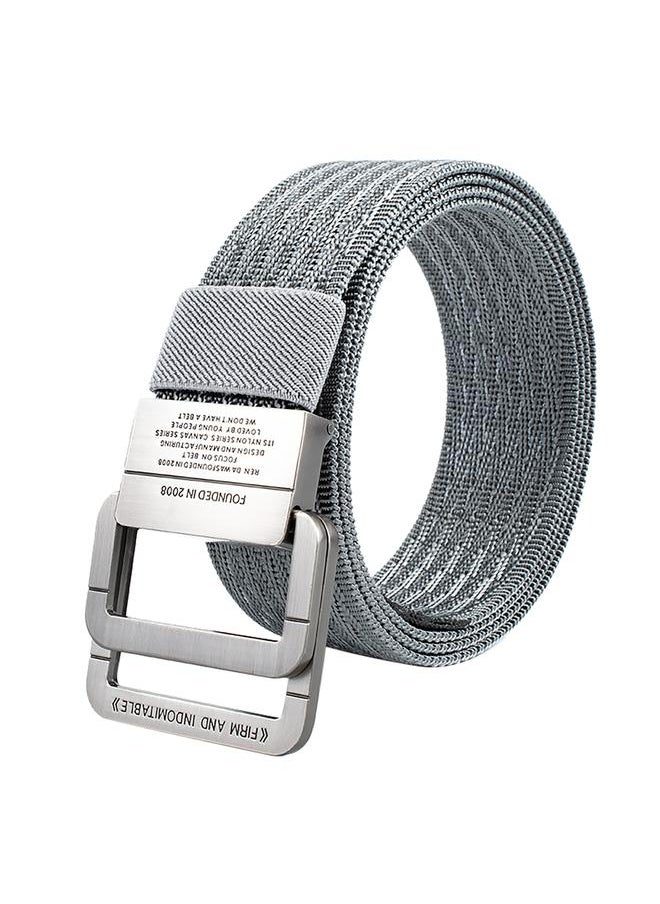 Thoraya - Nylon Work Belt Adjustable Tightly Woven Utility Belt with Alloy Double Loop Buckle for Outdoor Grey - Image 1