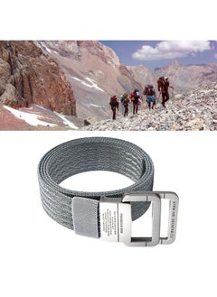 Thoraya Nylon Work Belt Adjustable Tightly Woven Utility Belt with Alloy Double Loop Buckle for Outdoor Grey  - Image 4