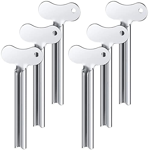 ZOCONE Toothpaste Squeezer, 6pcs Metal Tube Squeezer Key Stainless Steel Toothpaste Roller Tube Wringer for Paint, Cream, Cosmetic and Hair Dye(E) - Image 1