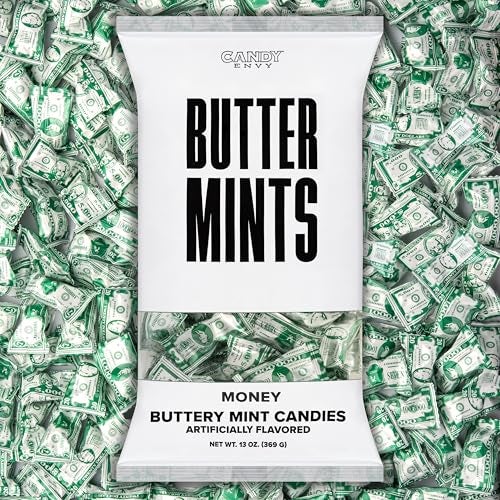 Candy Envy  Money Buttermints  13 oz Bag  Approximately 100 Individually Wrapped Mints - Image 1