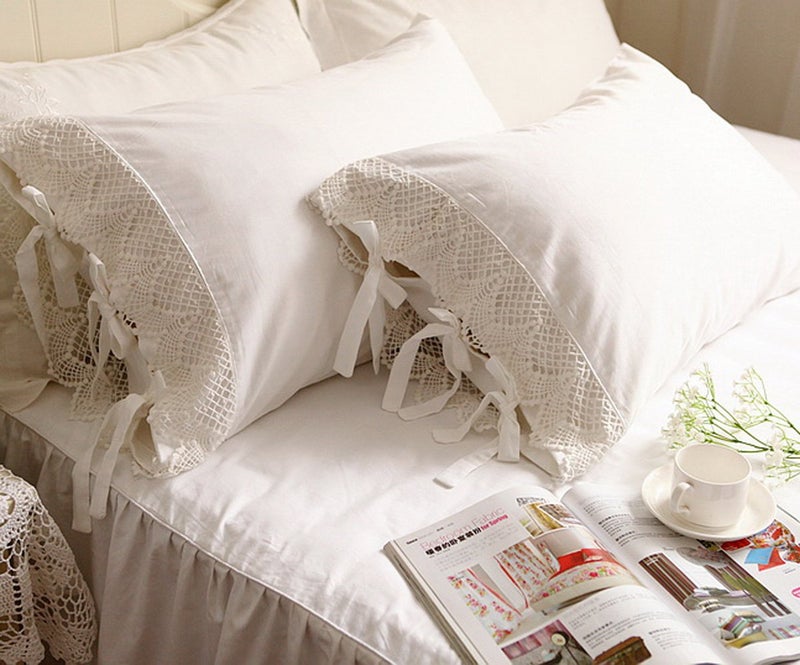 Idyllic Life Idyllic Life One Piece White Wide Crochet Lace 100 Cotton Pillowcase 14 Standard 20x30 