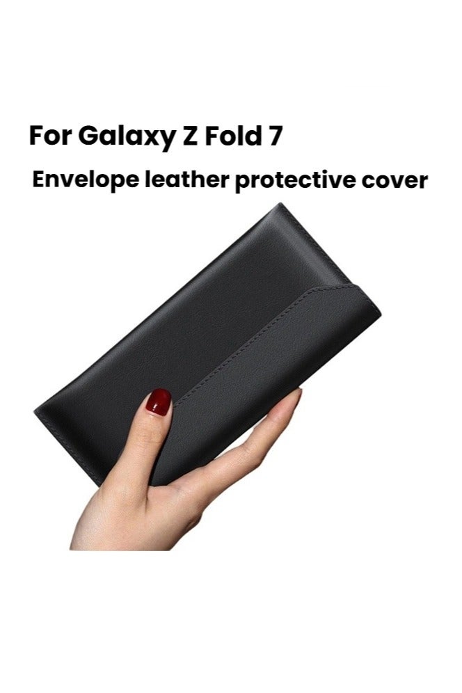 general Compatible with Samsung Galaxy Z Fold 7 Folding Screen Phone Case Shockproof Magnetic Flap Envelope Leather Protective Leather Case - Image 2