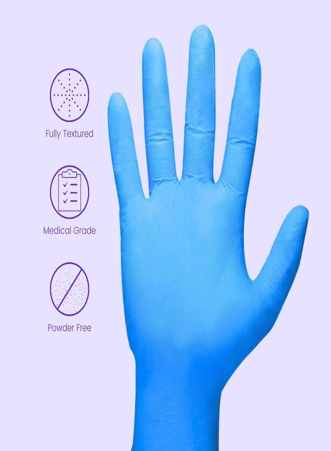 Shamrock Nitrile Examination Gloves - Blue Disposable, Powder Free, Protective, One size fits most (Retail Pack - 50 pcs/box) - Image 3