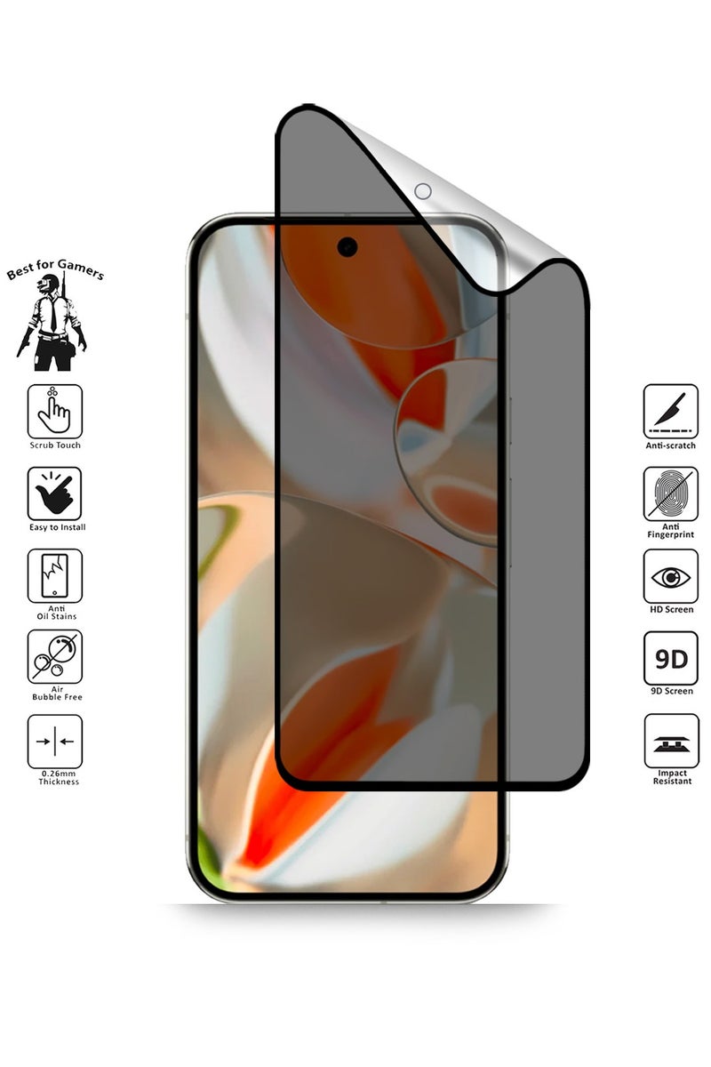 Techie Full Cover Explosion-Proof Matte Ceramic Privacy Film Screen Protector for Google Pixel 9 Pro 5G / Pixel 9 - Image 2