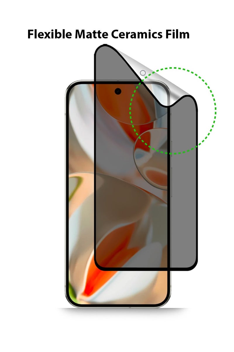 Techie Full Cover Explosion-Proof Matte Ceramic Privacy Film Screen Protector for Google Pixel 9 Pro 5G / Pixel 9 - Image 4