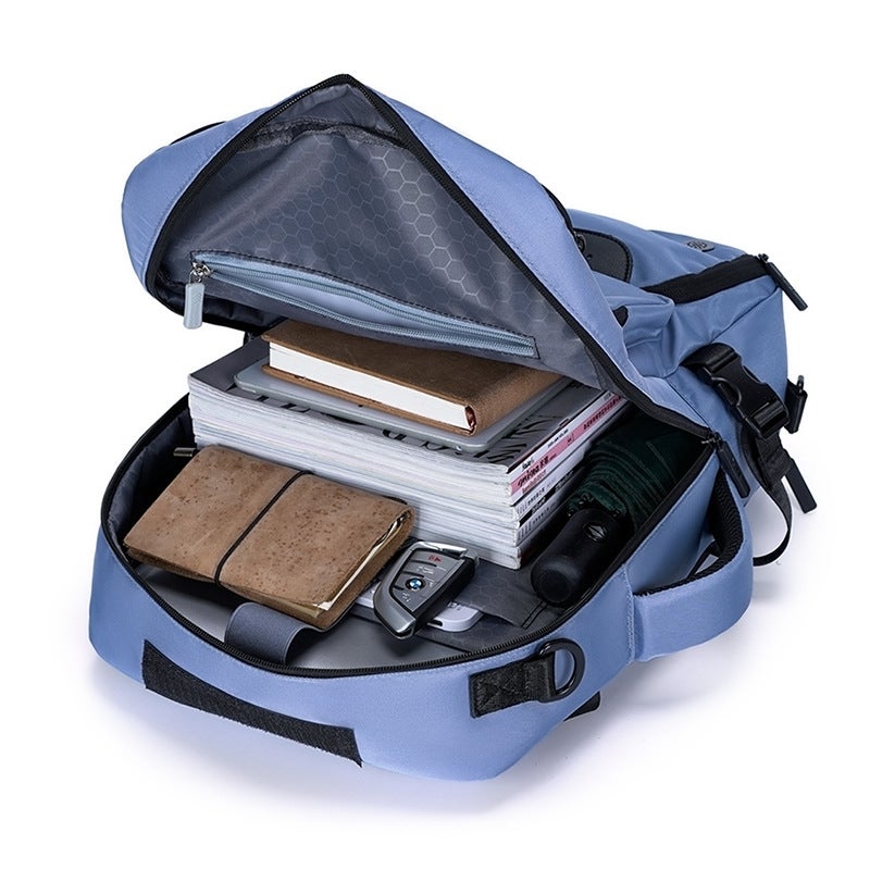 Men's Large Capacity Waterproof Business Travel Laptop Backpack with USB Port, Expandable Design and Shoe Compartment - Image 4