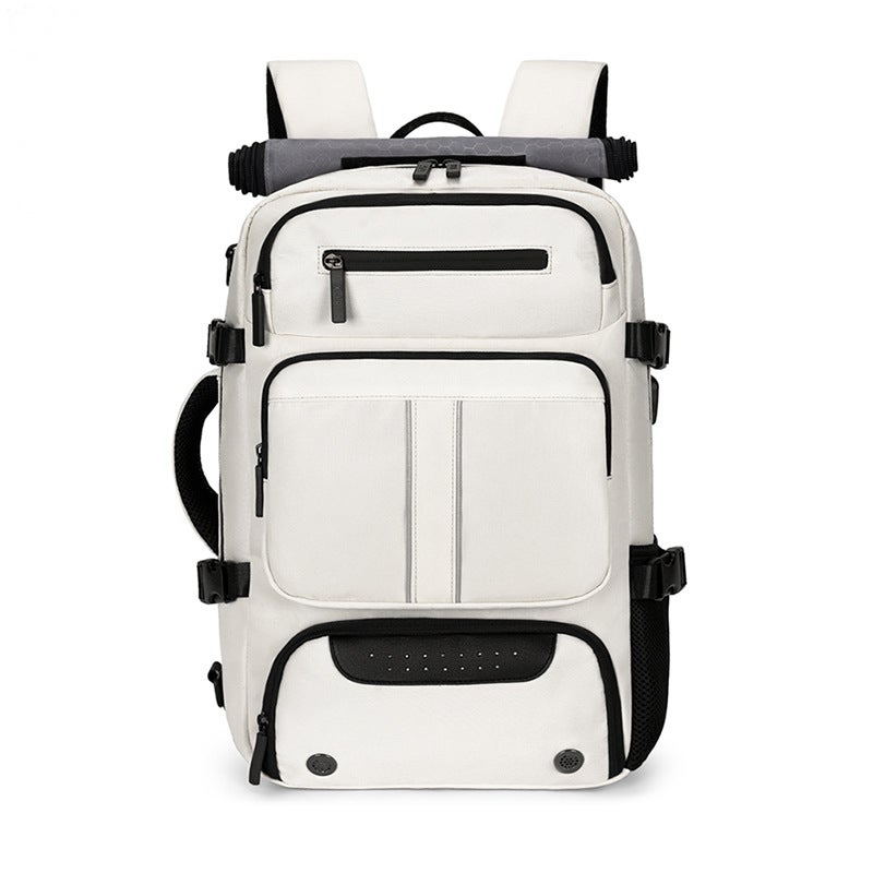 Men's Large Capacity Waterproof Business Travel Laptop Backpack with USB Port, Expandable Design and Shoe Compartment - Image 1
