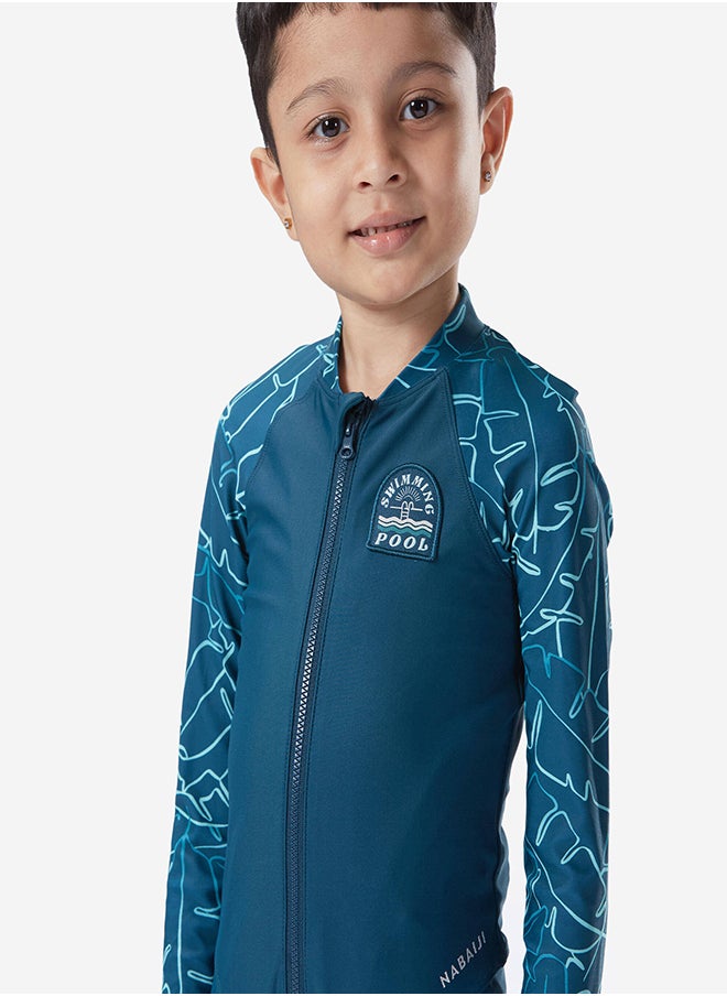 NABAIJI NABAIJI by DECATHLON, Boy's Swimsuit 100 Long Sleeves & Long Legs BANA - Green UV  - Image 2